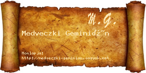 Medveczki Geminián névjegykártya